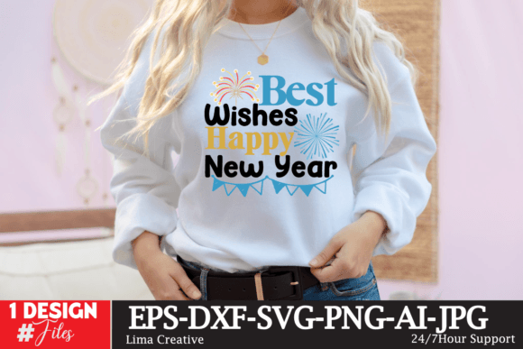 Best Wishes New Year SVG Cut File for T-Shirt Designs