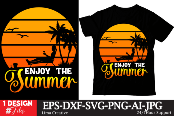 Enjoy the Summer Retro T-Shirt Design