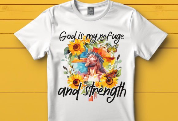 God is My Refugee and Strength Png, Fait T-Shirt Designs