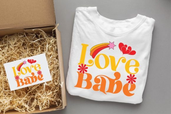 Love Babe Valentine Groovy Svg Design for T-Shirt Designs
