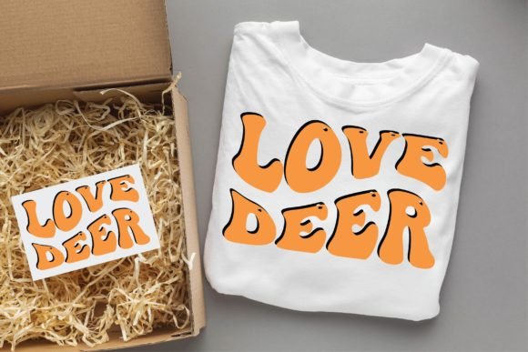 Love Deer Valentine Groovy Svg Design for T-Shirt Designs