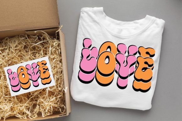 Love Valentine Groovy Svg Design for T-Shirt Designs