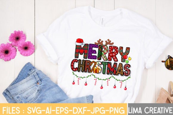 Merry Christmas Sublimation PNG for T-Shirt Designs