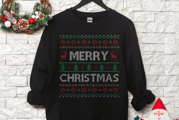 Merry Christmas Ugly Sweater Design for T-Shirt Designs