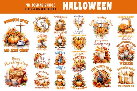 Thanksgiving Delight PNG Bundle for T-Shirt Designs