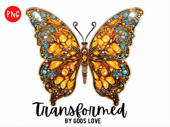 Transformed by Gods Love, Butterfly Png for T-Shirt Designs