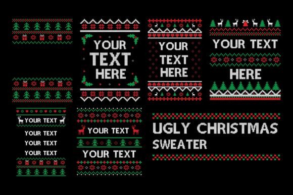 Ugly Christmas Sweater Template and T-Shirt Designs